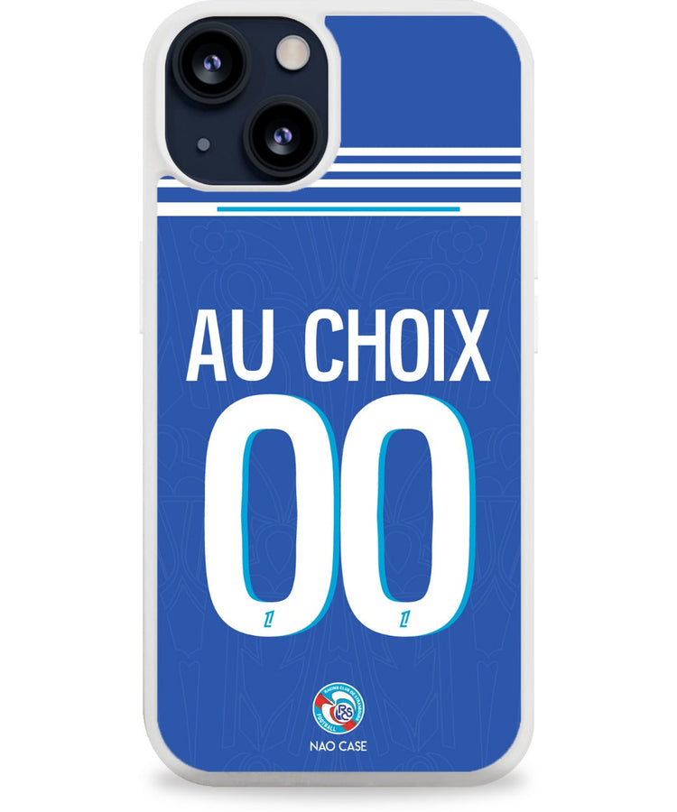 Coque RC Strasbourg domicile 2025/26 personnalisée avec prénom et numéro