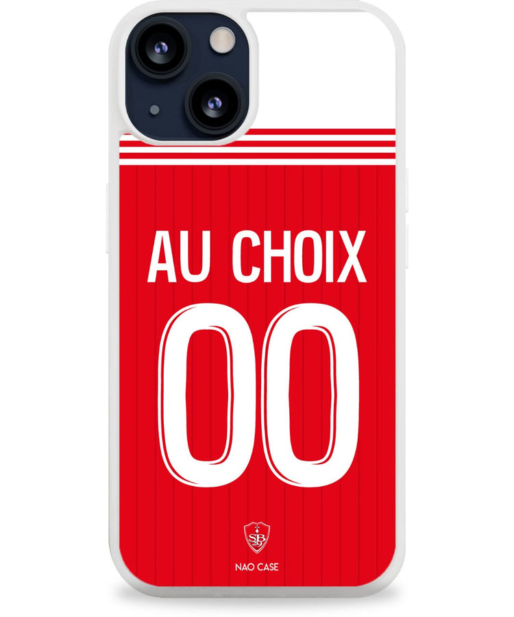 Coque Stade Brestois domicile 2025/26 personnalisée avec prénom et numéro