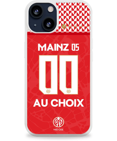 Coque FSV Mayence 05 domicile 2025/26 personnalisée avec prénom et numéro