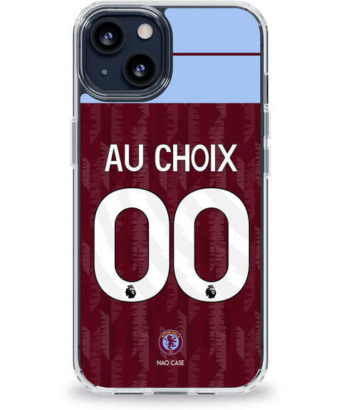 Coque Aston Villa domicile personnalisée avec prénom et numéro