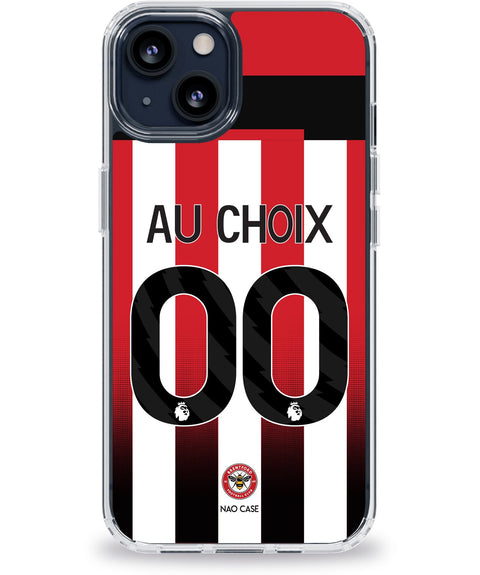 Coque Brentford domicile 2024/25 personnalisée avec prénom et numéro