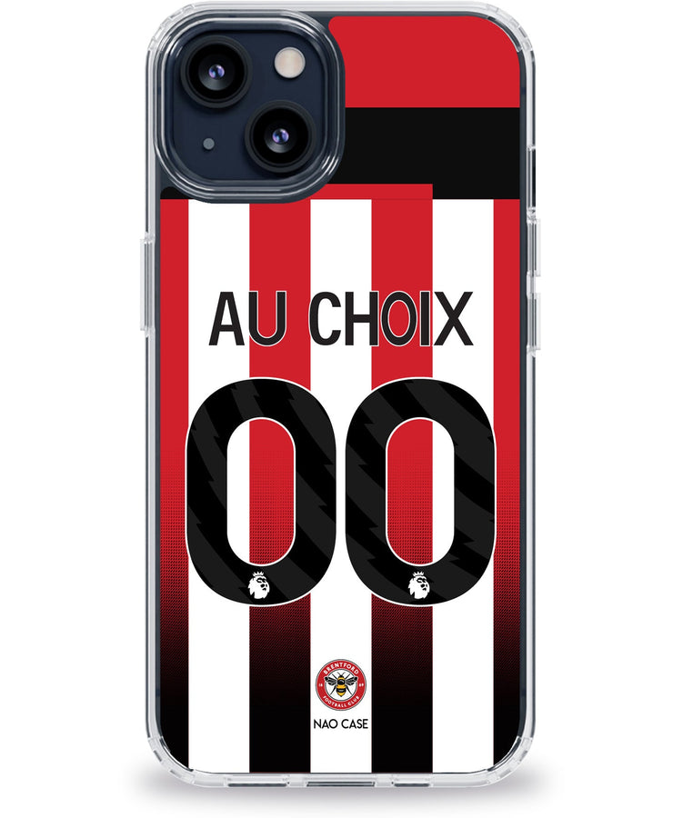 Coque Brentford domicile 2024/25 personnalisée avec prénom et numéro