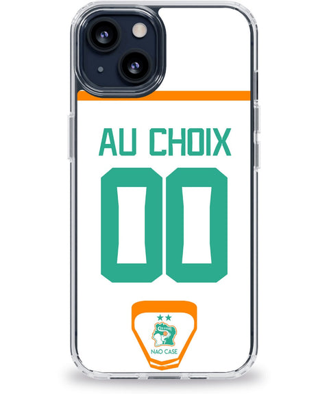 Coque Côte d'Ivoire extérieur personnalisée avec prénom et numéro