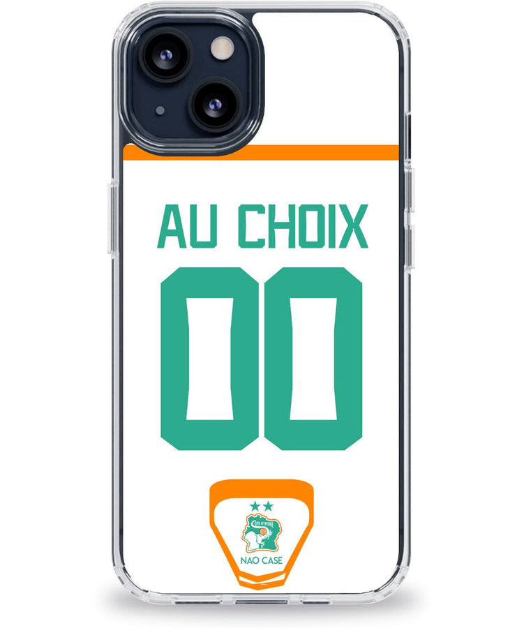 Coque Côte d'Ivoire extérieur personnalisée avec prénom et numéro