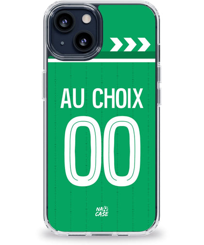Coque AS Saint-Étienne domicile personnalisée avec prénom et numéro