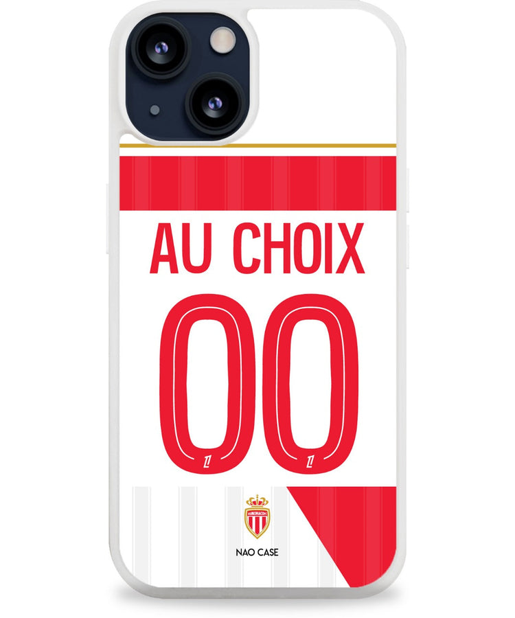 Coque AS Monaco domicile 2025/26 personnalisée avec prénom et numéro