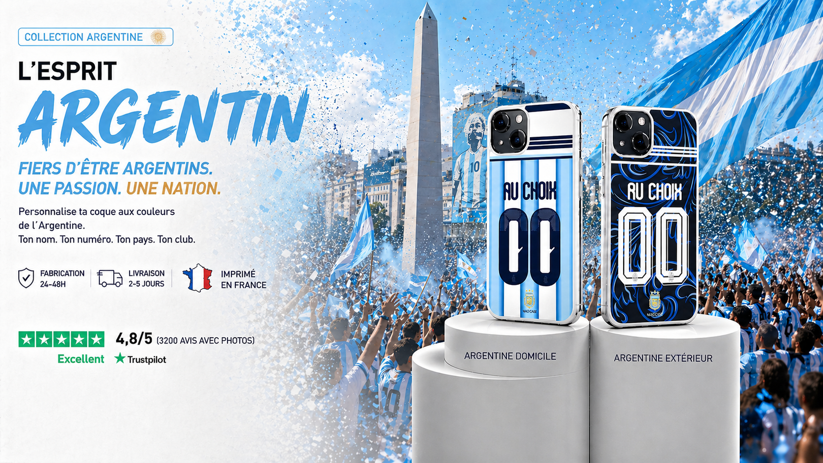 Coque Équipe d'Argentine personnalisée