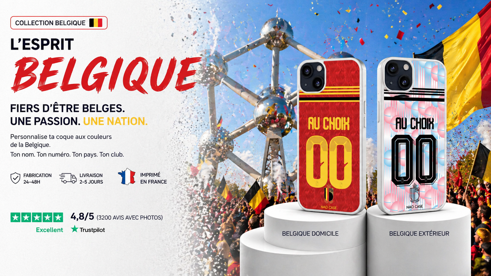 Coque Équipe de Belgique personnalisée