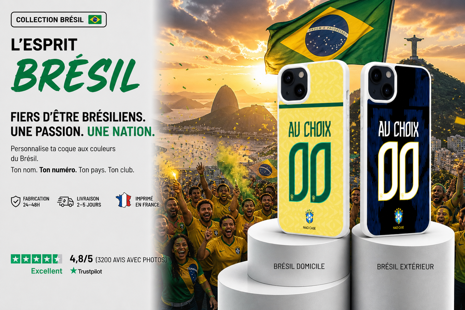 Coque Équipe du Brésil personnalisée