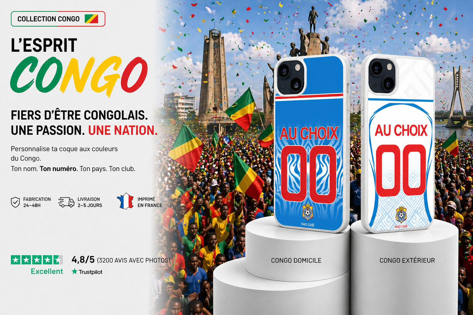 Coque Équipe du Congo personnalisée