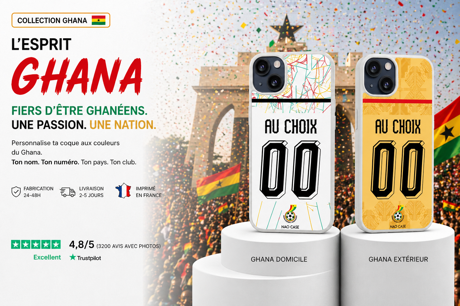 Coque Équipe du Ghana personnalisée