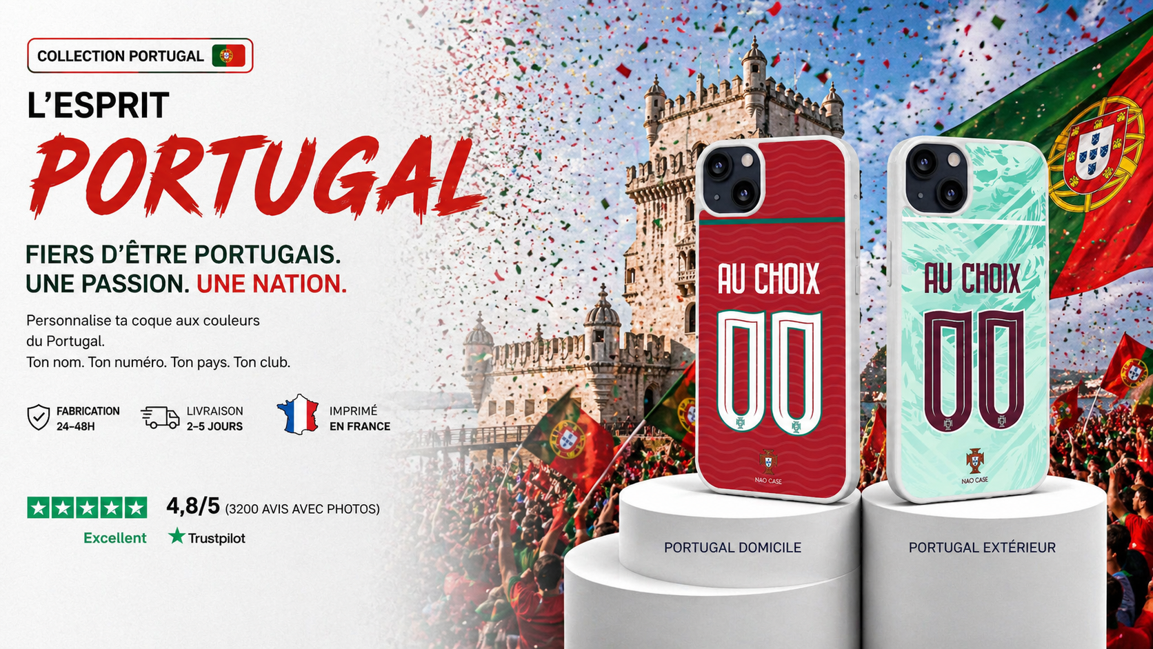 Coque Équipe du Portugal personnalisée