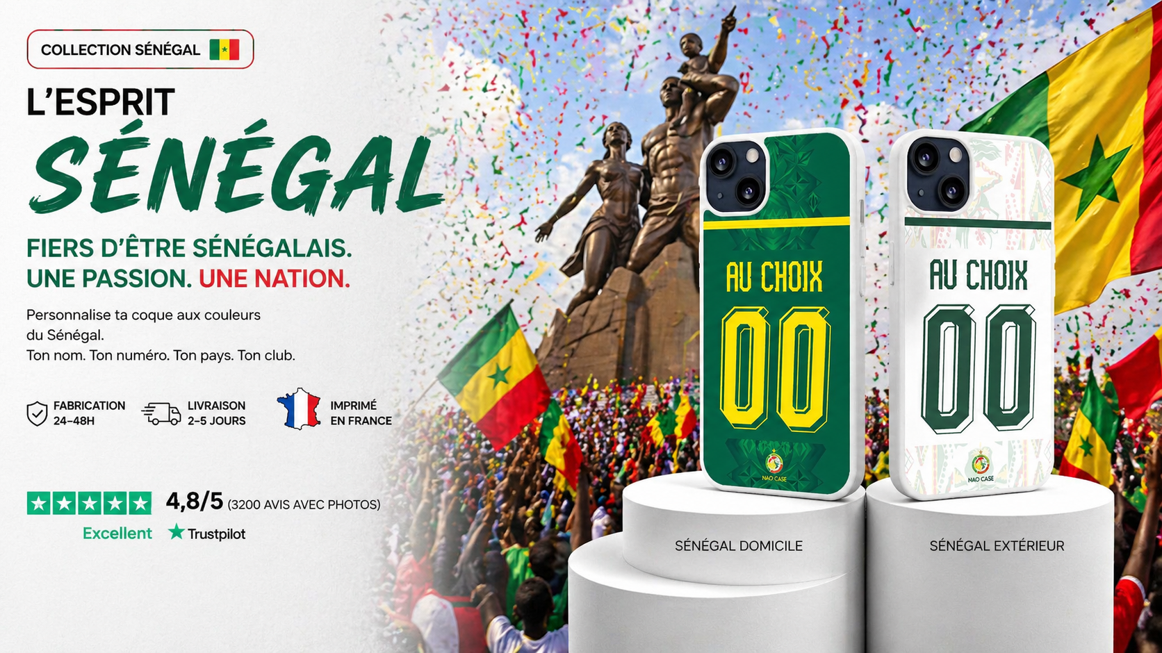 Coque Équipe du Sénégal personnalisée