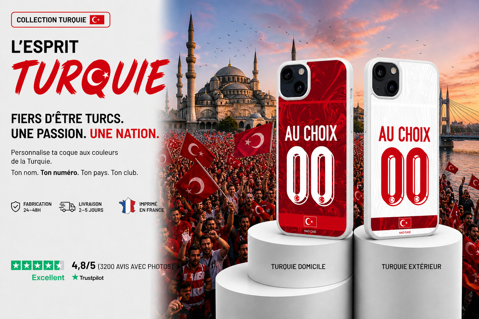Coque Équipe de Turquie personnalisée