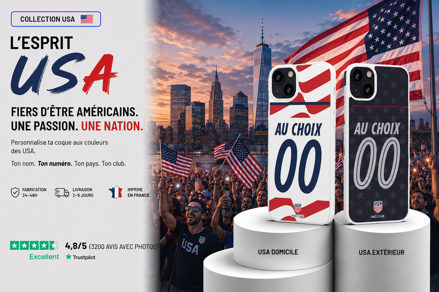 Coque Équipe des USA personnalisée