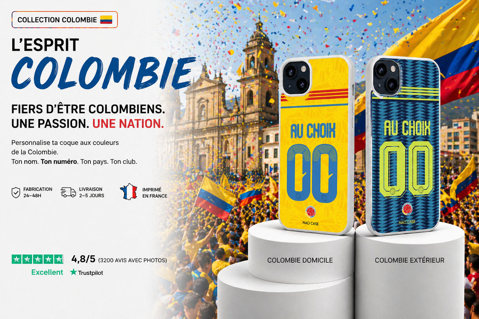Coque Équipe de Colombie personnalisée