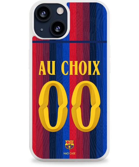 Coque FC Barcelone domicile personnalisée 2026/27 avec prénom et numéro compatible iPhone et Samsung