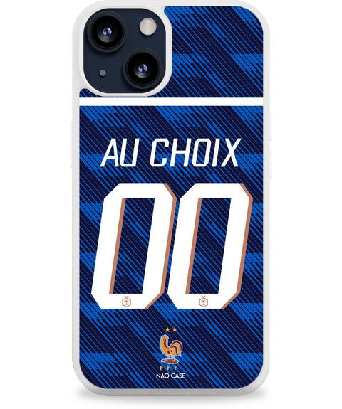 Coque Équipe de France domicile personnalisée avec prénom et numéro pour iPhone et Samsung