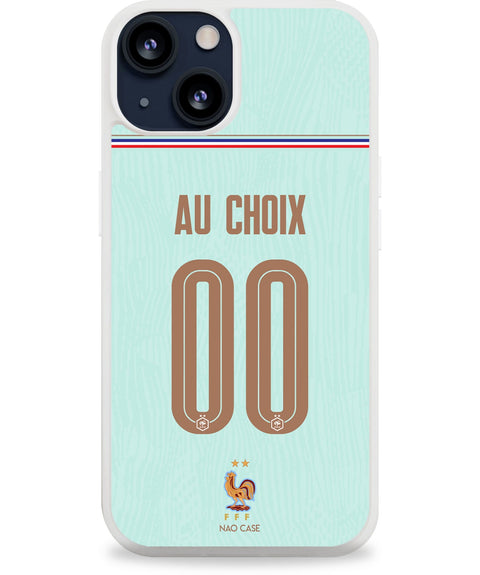 Coque Équipe de France extérieur personnalisée avec prénom et numéro pour iPhone et Samsung