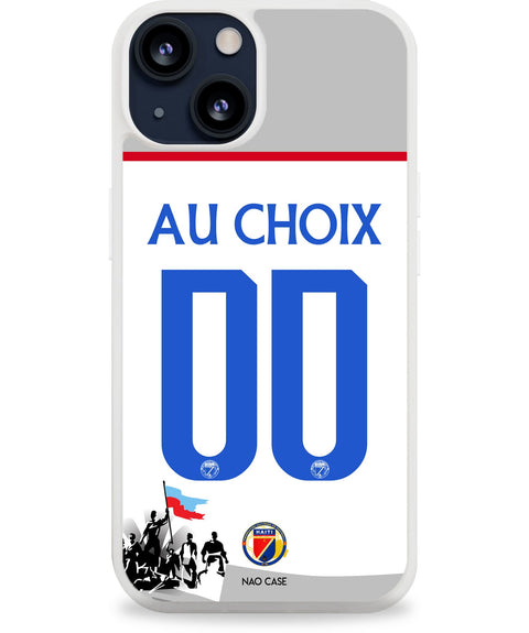 Coque Haïti extérieur personnalisée 2026 avec prénom et numéro compatible iPhone et Samsung