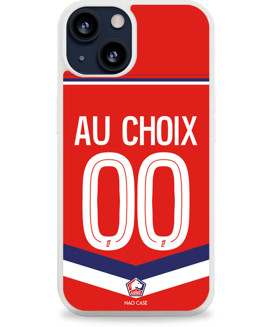 Coque LOSC Lille domicile personnalisée 2026/27 avec prénom et numéro compatible iPhone et Samsung