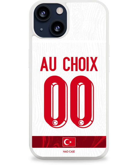 Coque Turquie extérieur personnalisée 2026 avec prénom et numéro compatible iPhone et Samsung