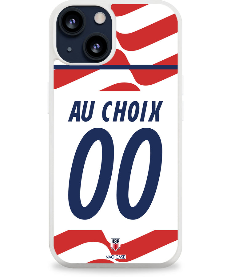 Coque USA domicile personnalisée avec prénom et numéro pour iPhone et Samsung