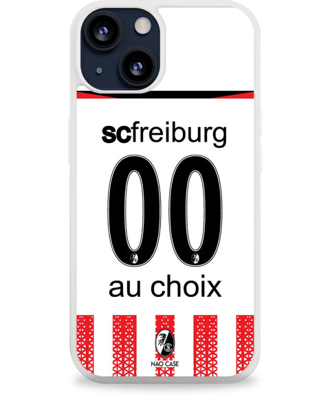 Coque SC Fribourg domicile 2025/26 personnalisée avec prénom et numéro