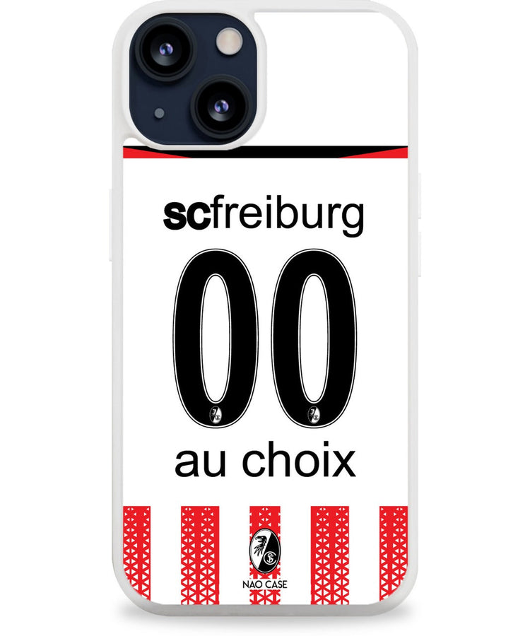 Coque football SC FREIBURG DOMICILE 2025/26 personnalisée nom numéro – 2ème coque -50% – iPhone Samsung Xiaomi Redmi