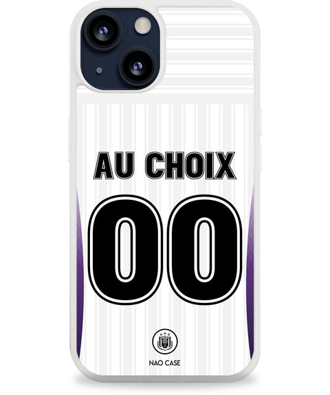 Coque RSC Anderlecht extérieur 2025/26 personnalisée avec prénom et numéro