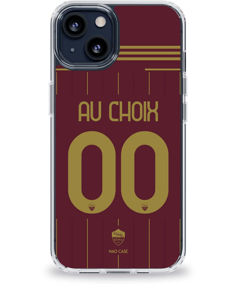 Coque AS Roma domicile personnalisée avec prénom et numéro