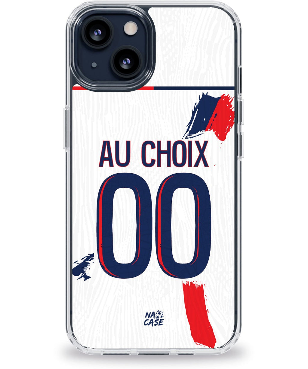 Coque football PSG EXTERIEUR 2025/26 personnalisée nom numéro – 2ème coque -50% – iPhone Samsung Xiaomi Redmi