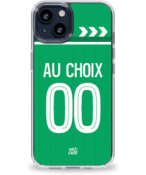 Coque AS Saint-Étienne domicile personnalisée avec prénom et numéro