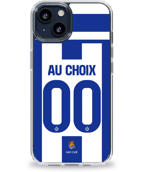 Coque Real Sociedad domicile personnalisée avec prénom et numéro