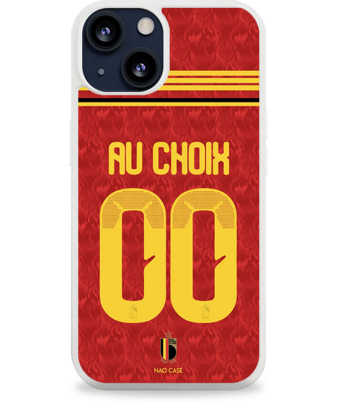 Coque Belgique domicile personnalisée avec prénom et numéro pour iPhone et Samsung