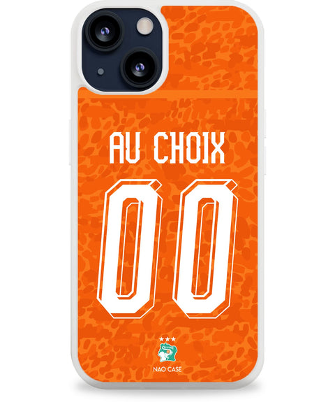 Coque Côte d'Ivoire domicile personnalisée avec prénom et numéro pour iPhone et Samsung