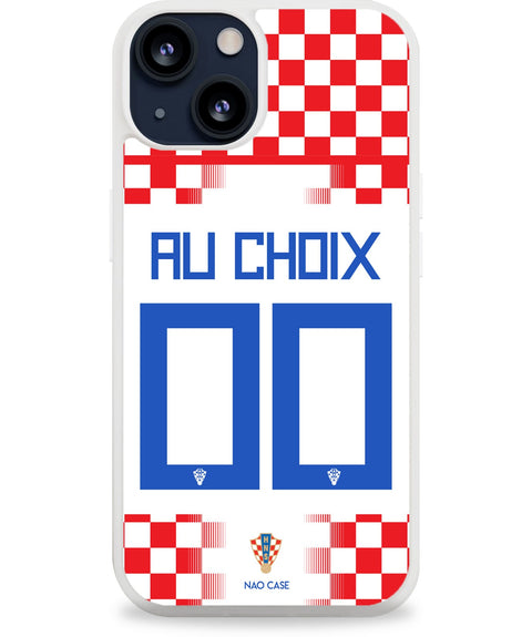 Coque Croatie domicile personnalisée 2026 avec prénom et numéro compatible iPhone et Samsung