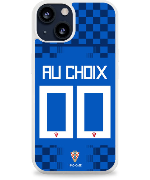 Coque Croatie extérieur personnalisée 2026 avec prénom et numéro compatible iPhone et Samsung