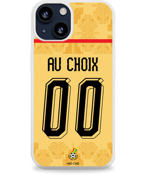 Coque Ghana extérieur personnalisée avec prénom et numéro pour iPhone et Samsung