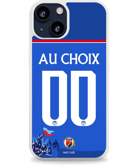 Coque Haïti domicile personnalisée 2026 avec prénom et numéro compatible iPhone et Samsung