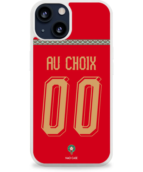 Coque Maroc domicile personnalisée avec prénom et numéro pour iPhone et Samsung
