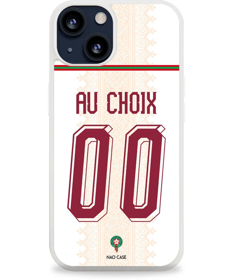 Coque Maroc extérieur personnalisée avec prénom et numéro pour iPhone et Samsung