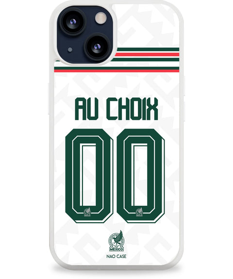 Coque Mexique extérieur personnalisée avec prénom et numéro pour iPhone et Samsung