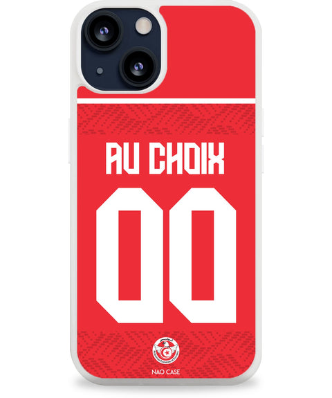 Coque Tunisie domicile personnalisée avec prénom et numéro pour iPhone et Samsung