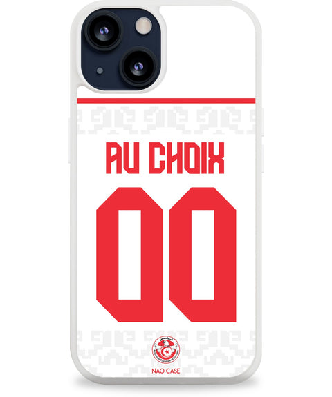 Coque Tunisie extérieur personnalisée 2026 avec prénom et numéro compatible iPhone et Samsung