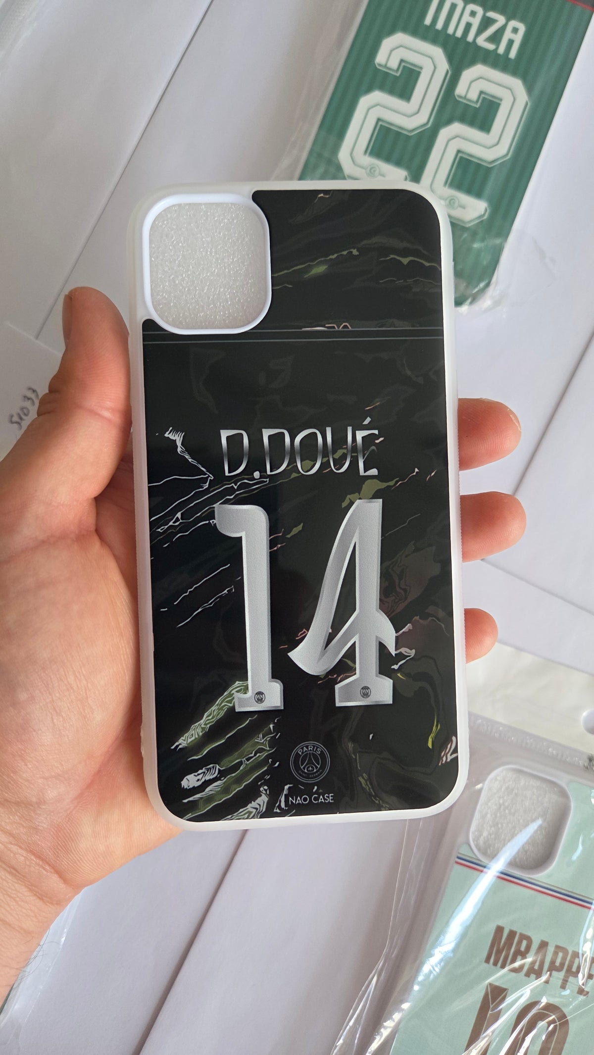 Coque PSG Jordan Night 2025/26 Personnalisée réellement produite et personnalisée – exemple 4