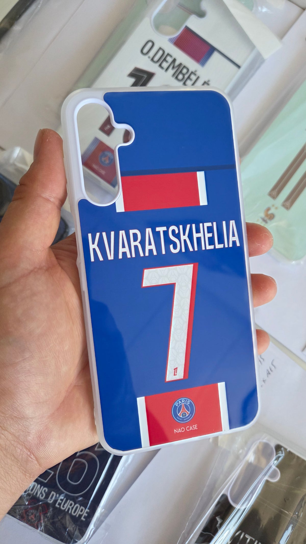 Coque PSG Domicile 2026/27 Personnalisée réellement produite et personnalisée – exemple 1