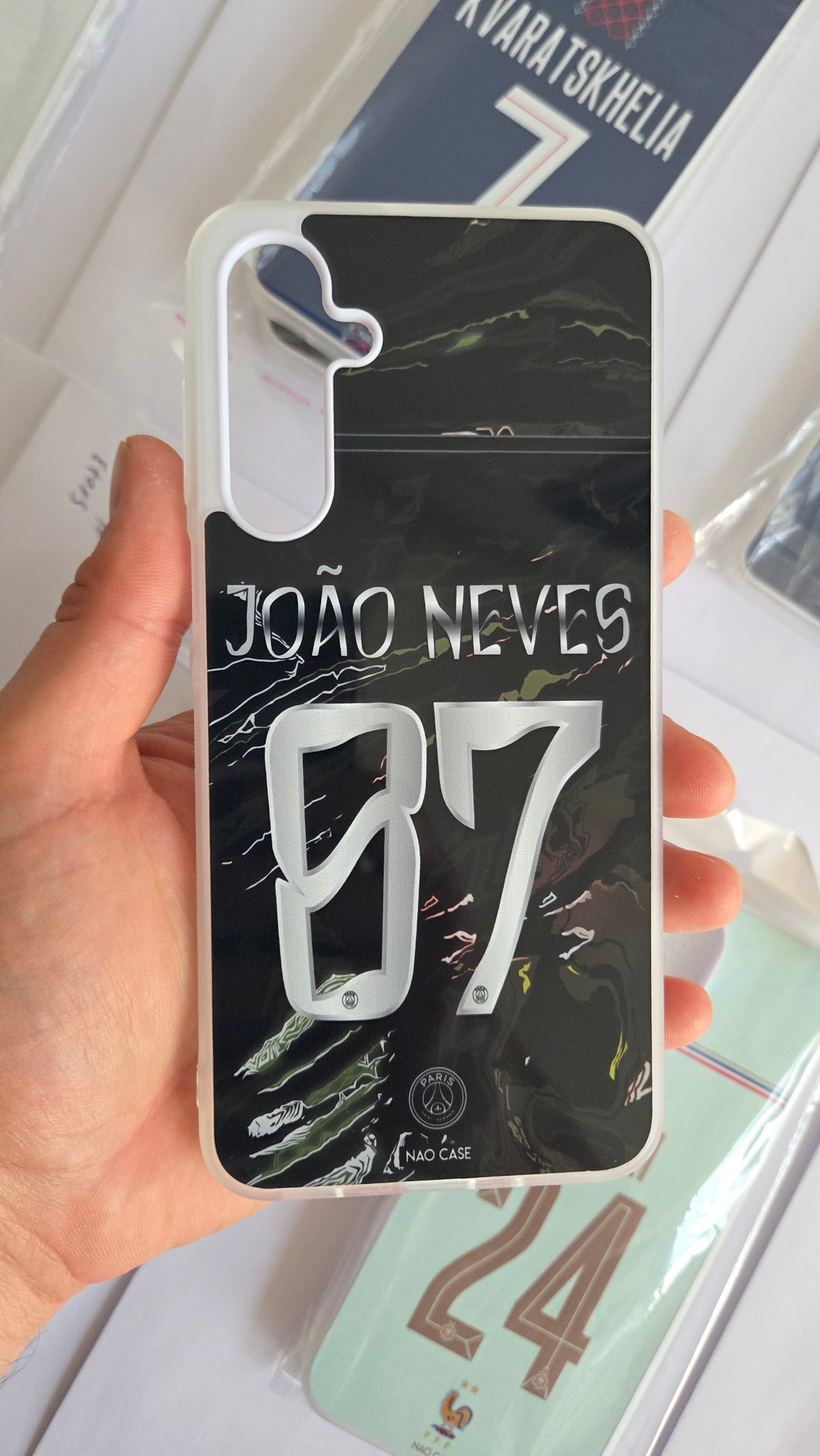 Coque PSG Jordan Night 2025/26 Personnalisée réellement produite et personnalisée – exemple 3