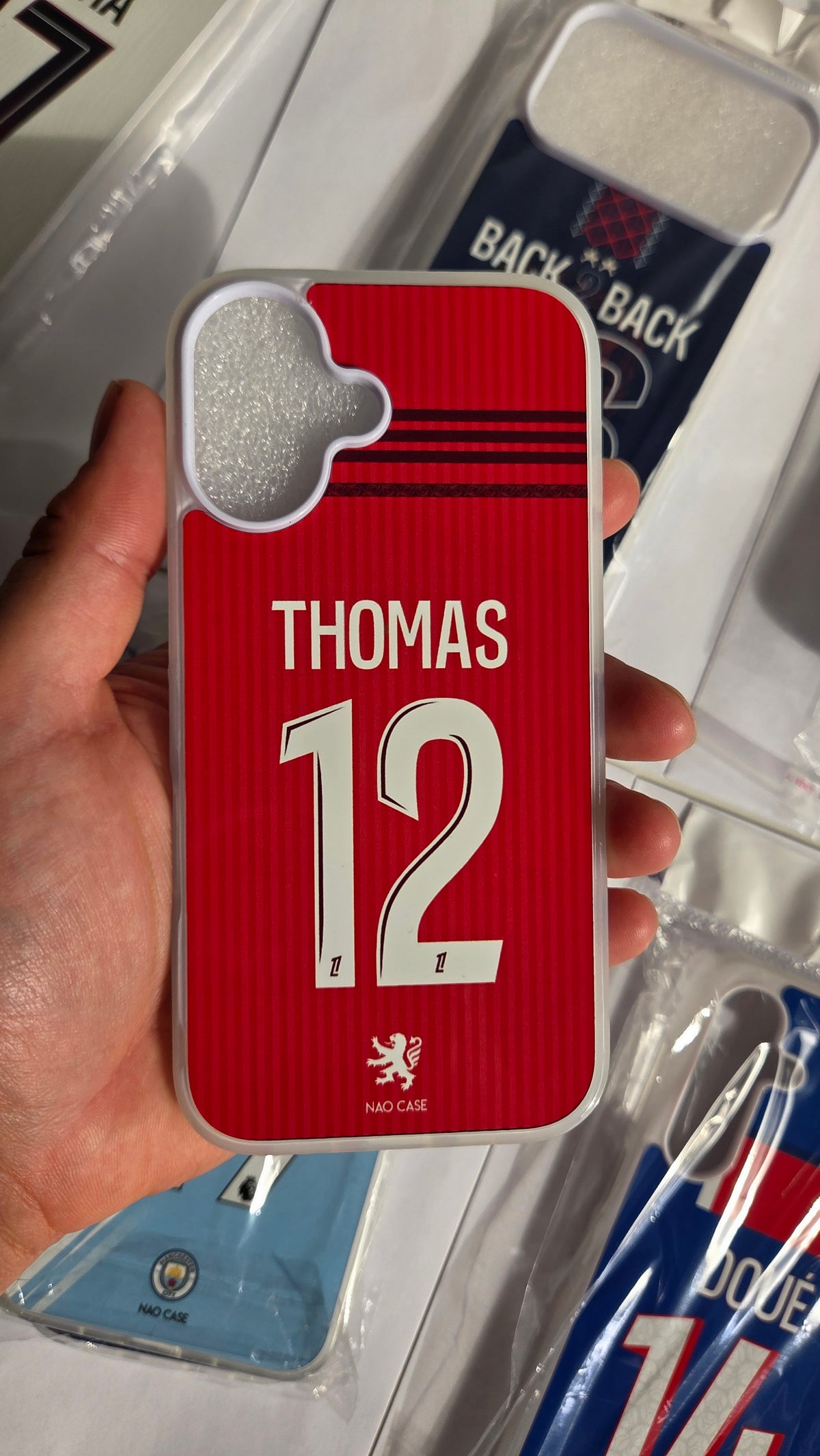 Coque OL Extérieur 2026/27 Personnalisée réellement produite et personnalisée – exemple 1