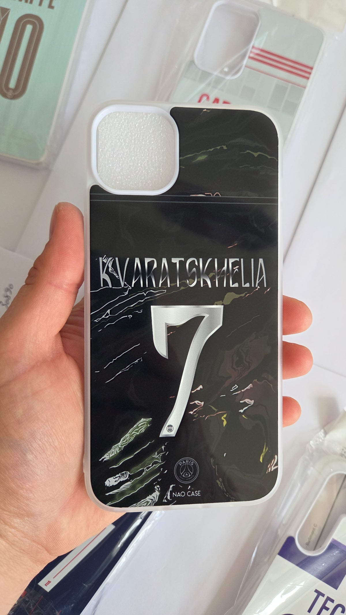 Coque PSG Jordan Night 2025/26 Personnalisée réellement produite et personnalisée – exemple 5